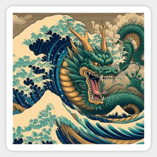 The great wave dragon Sticker